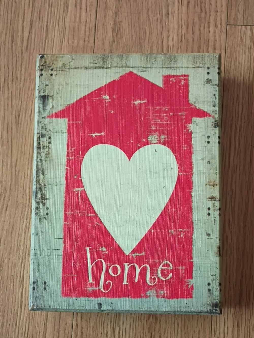 Home Wall Decor Sign in Pink and Cream by